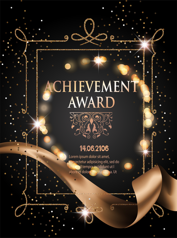 Chievement award ornate template vector