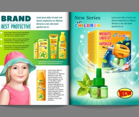 Children cosmetic AD template vector 01