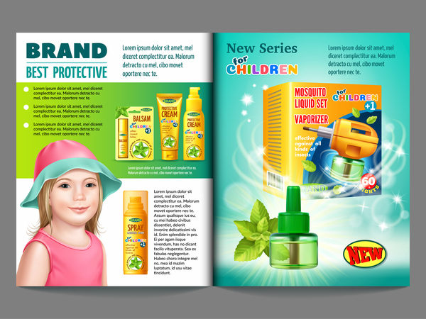 Children cosmetic AD template vector 01
