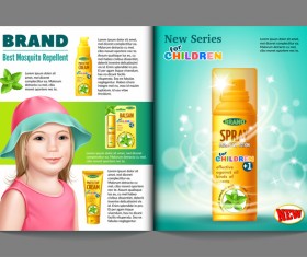 Children cosmetic AD template vector 02