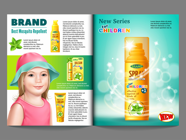 Children cosmetic AD template vector 02