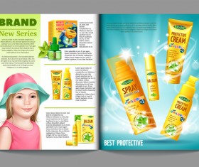 Children cosmetic AD template vector 03
