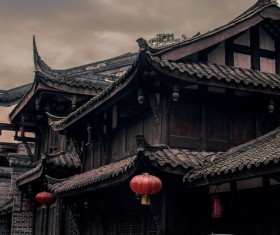 China ancient building construction Stock Photo