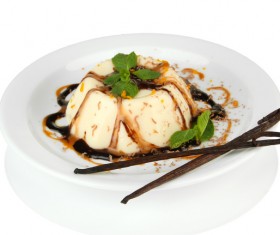 Chocolate Panna cotta Stock Photo