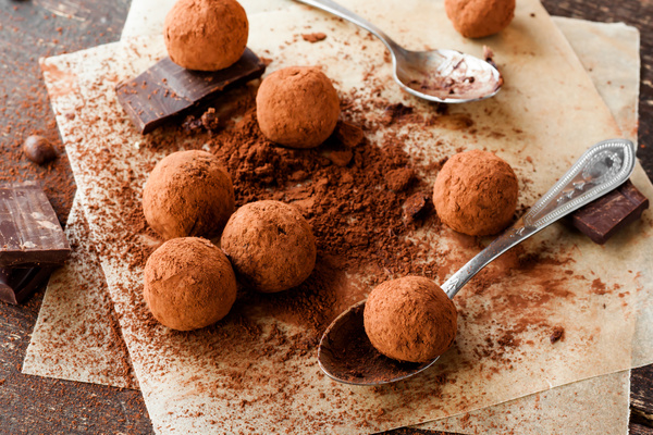 Chocolate and Chocolate truffle Stock Photo