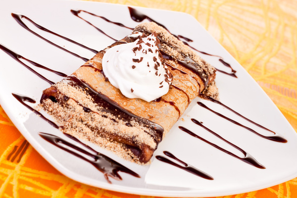 Chocolate pancakes Stock Photo 02