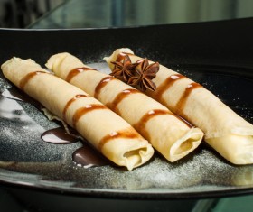 Chocolate pancakes Stock Photo 06