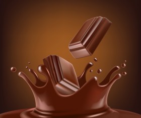 Chocolate splash background design vector 01
