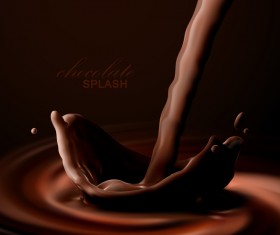 Chocolate splash background design vector 02