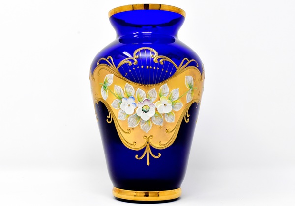 Classical blue ceramic vase Stock Photo