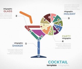 Cocktail infographic vector template