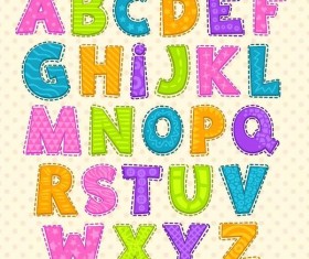 Colored ribbon alphabet vector free download