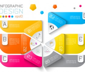 Colored paper infographic templates vectors 01