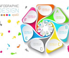 Colored paper infographic templates vectors 02