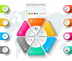 Colored paper infographic templates vectors 03