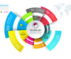 Colored paper infographic templates vectors 10