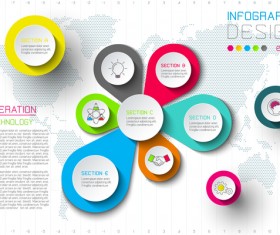 Colored paper infographic templates vectors 11