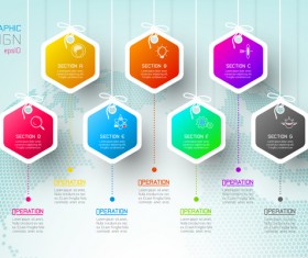 Colored paper infographic templates vectors 13