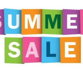 Colored paper with summer sale text vector