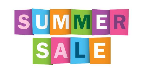 Colored paper with summer sale text vector