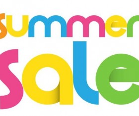 Colored summer sale text vector