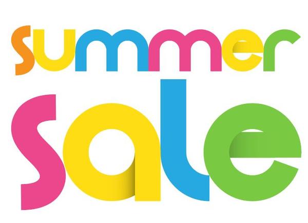 Colored summer sale text vector