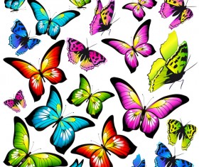 Colorful butterfies vector illustration set 01