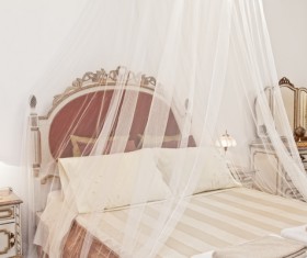 Comfortable bed Stock Photo