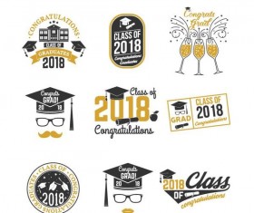 Congratulations 2018 grad labels vector