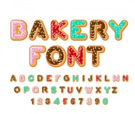 Cookies alphabet design vector 01