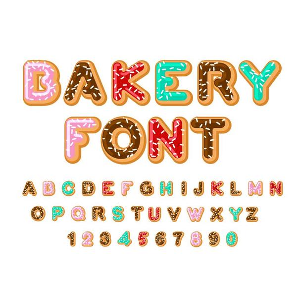 Cookies alphabet design vector 01