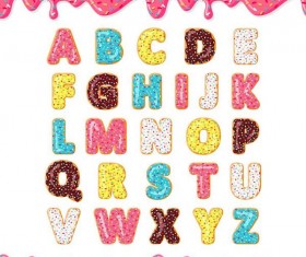 Cookies alphabet design vector 02