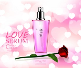 Cosmetic adv poster with pink background vector