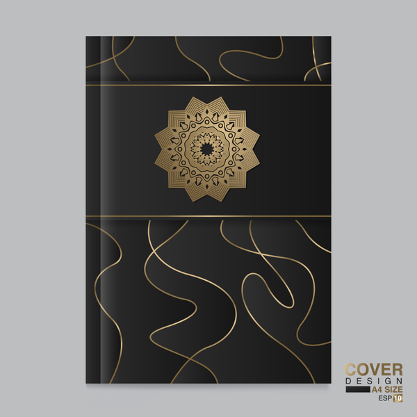Cover template magezine with book vectors 02