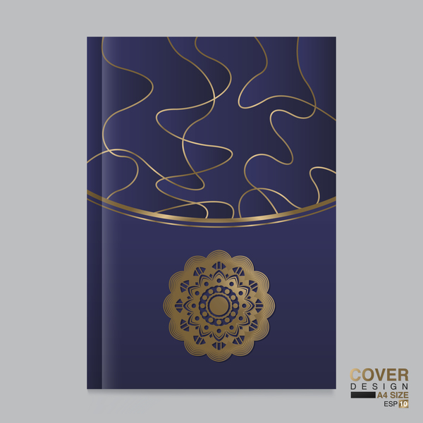 Cover template magezine with book vectors 04