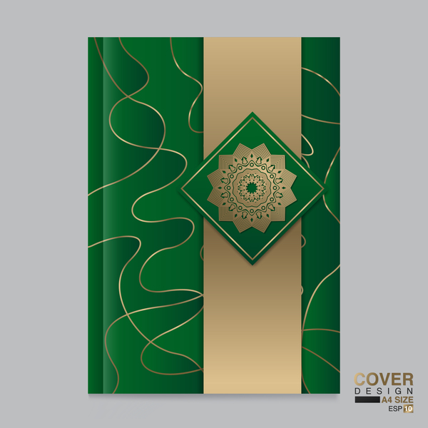 Cover template magezine with book vectors 05