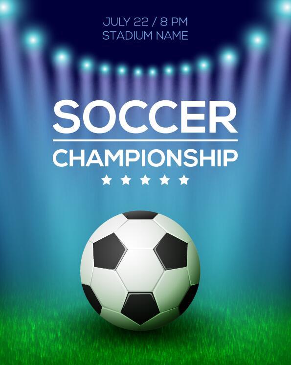 Creative soccer poster template design vector