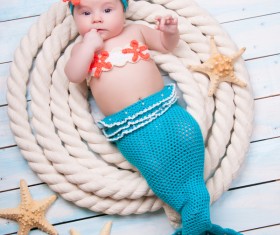Cute baby mermaid Stock Photo