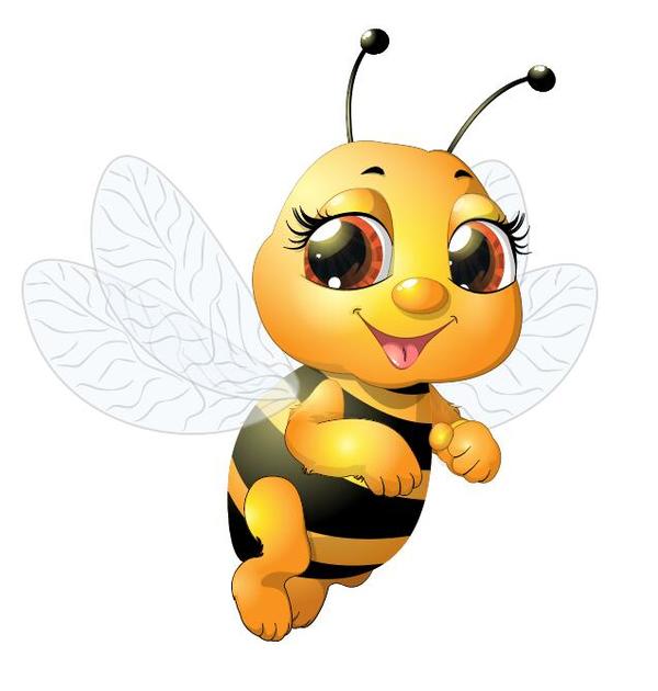 Cute cartoon bee baby vector 01
