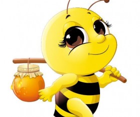 Cute cartoon bee baby vector 02