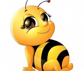 Cute cartoon bee baby vector 03