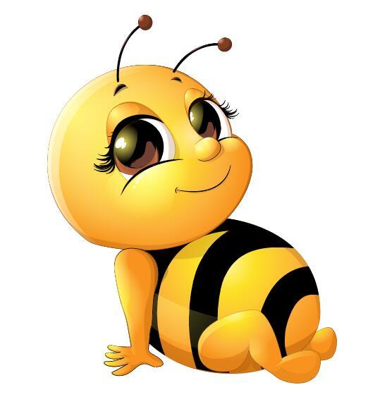 Cute cartoon bee baby vector 03
