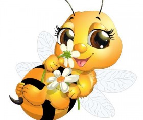 Cute cartoon bee baby vector 04