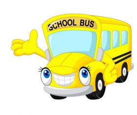 Cute cartoon school bus vector