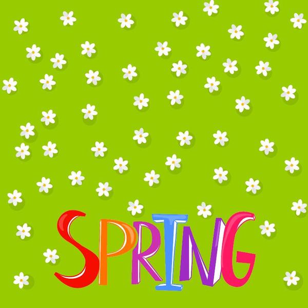 Cute flower with green spring background vector free download