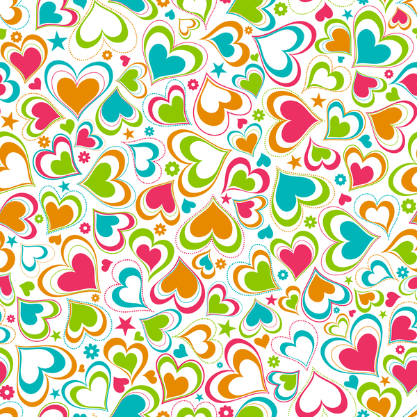 Cute heart shape seamless pattern vector