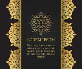 Dark blue background with decor floral vectors