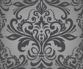Dark damask pattern deamless vintage vector