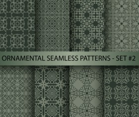 Dark ornament seamless pattern vector 01