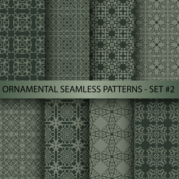 Dark ornament seamless pattern vector 01